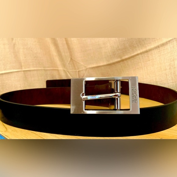 Men's Black & Brown Reversible Leather Belt - Picture 1 of 10
